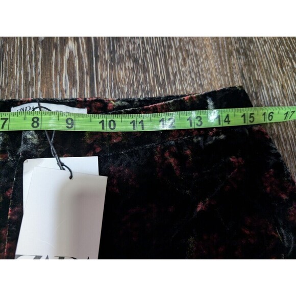 ZARA "The Charlotte" Black and Red Floral Boot Cut Pants - Picture 13 of 14